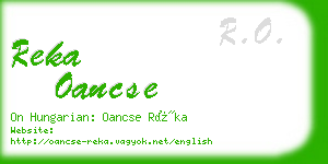 reka oancse business card